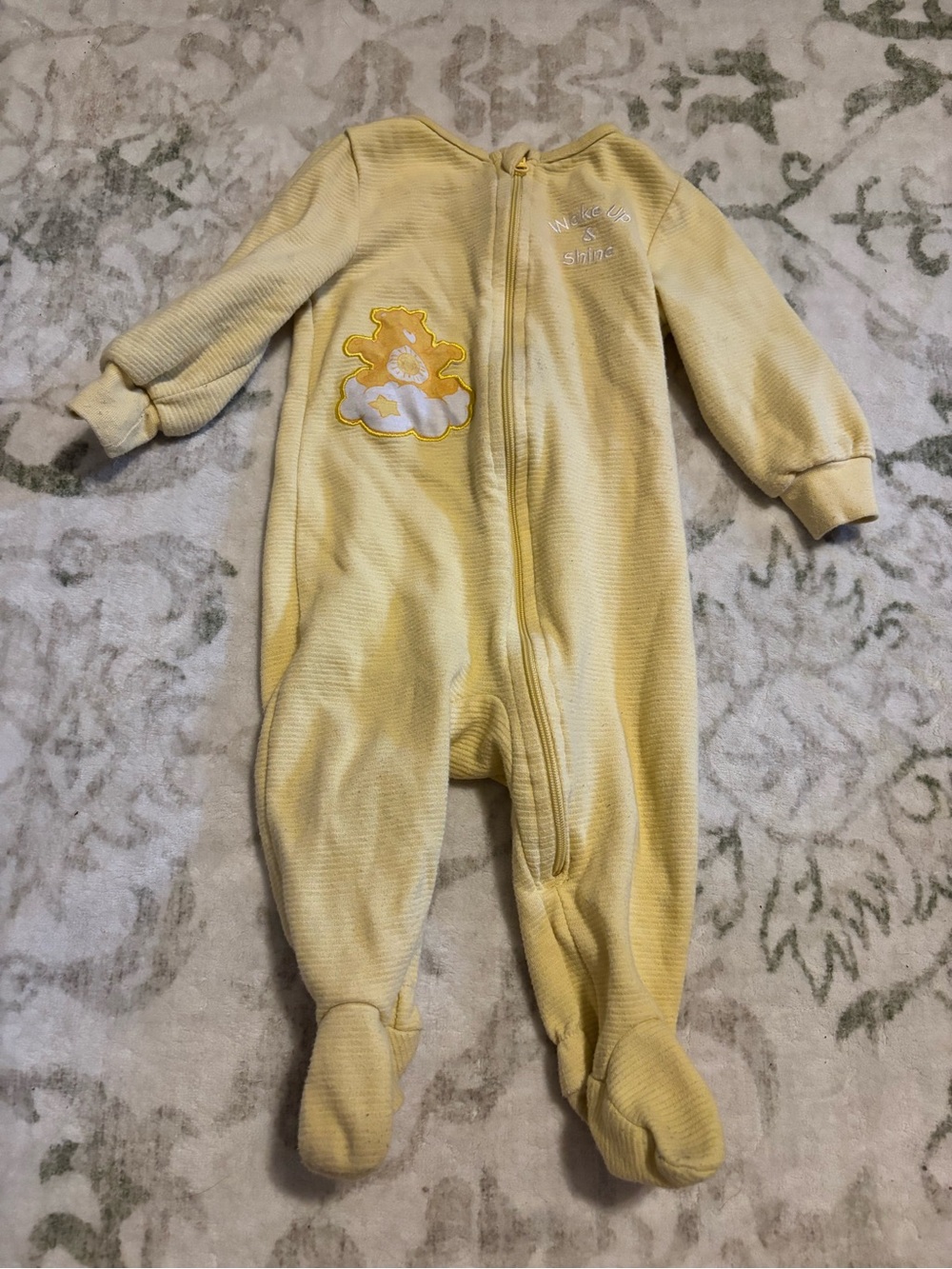 Care Bears Yellow Footed One-Piece Zippered Sleeper
